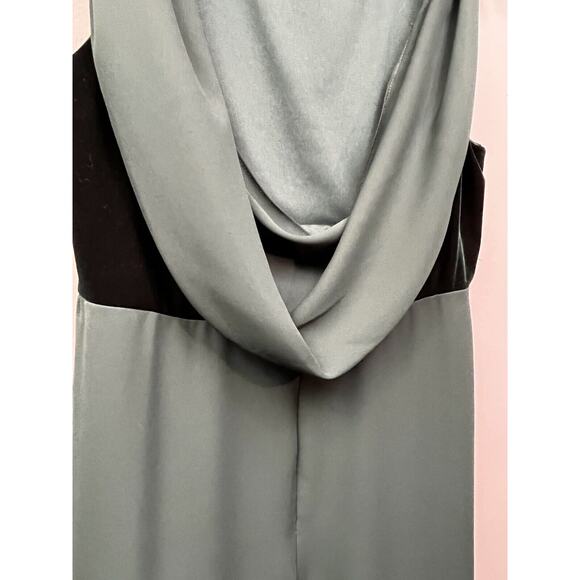 Vintage 90s Rhapsody Velvet Dress Womens 14 Green Formal Long Maxi Drapey Witchy - Picture 6 of 9